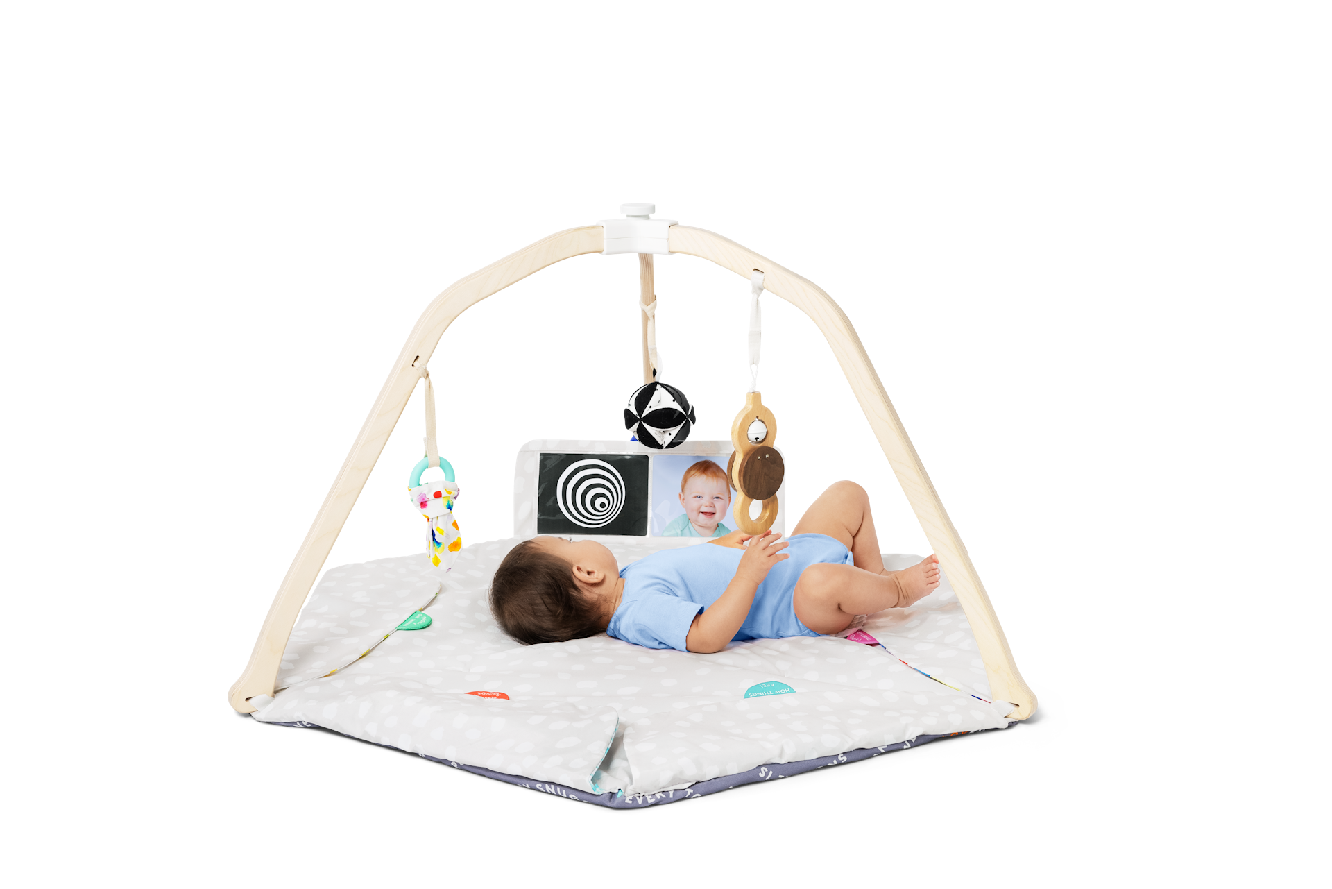 Baby laying in The Play Gym by Lovevery