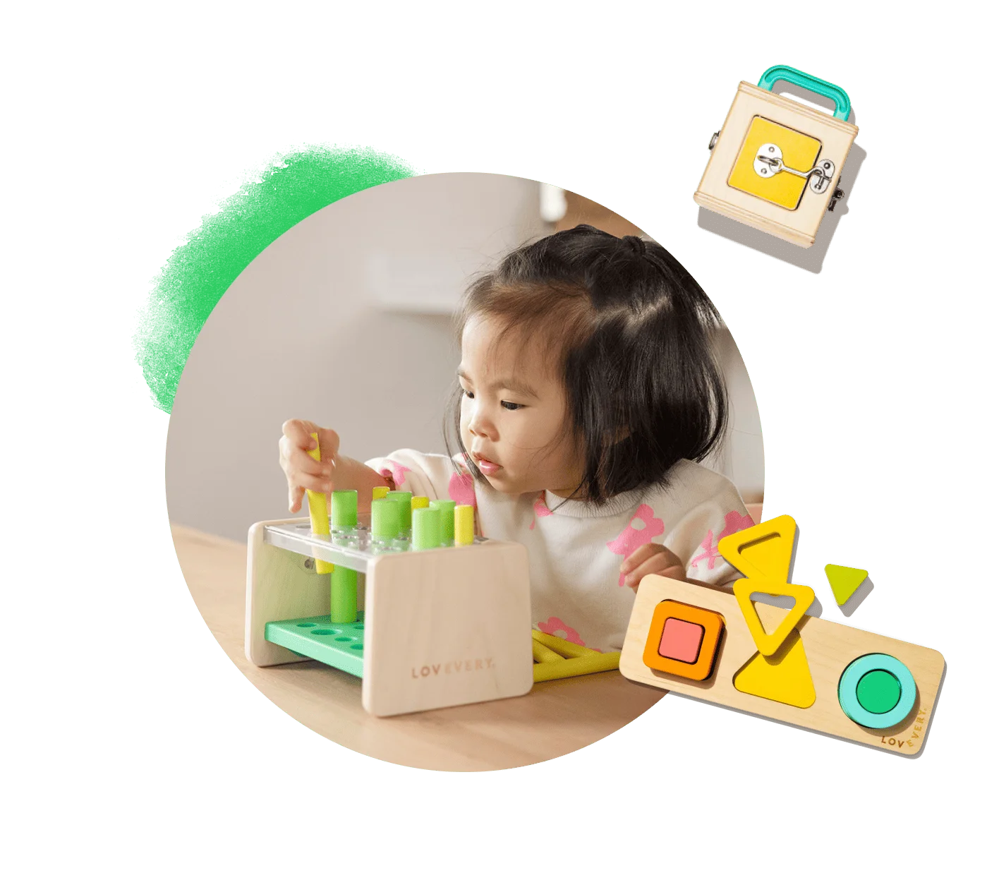 1-year old playing with toys from The Play Kits by Lovevery